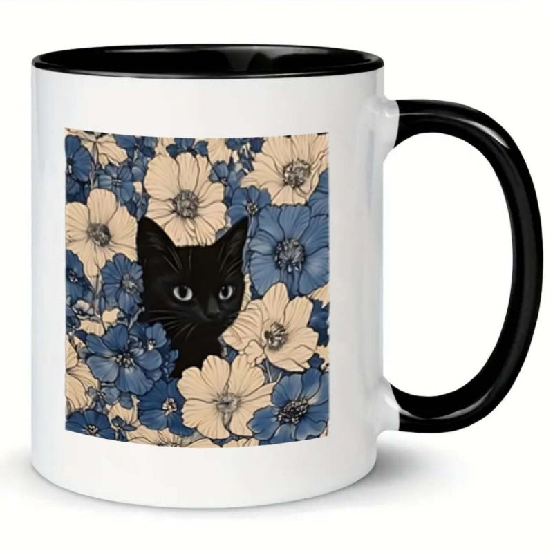 Tailorly Black Accent 11 oz Mug - flowers