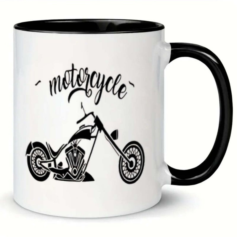 Tailorly Black Accent 11 oz Mug - motorcycle chopper wheels