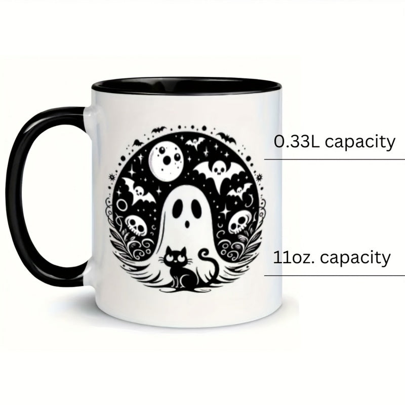 Tailorly Black Accent 11 oz Mug - moon cat