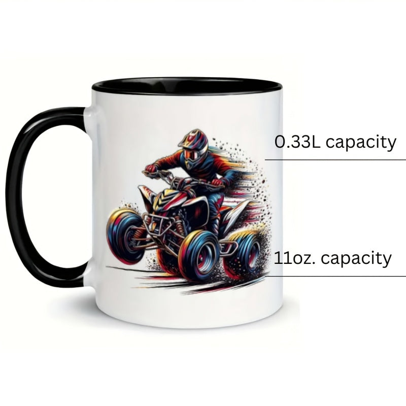 Tailorly Black Accent 11 oz Mug - 1pc 11oz ceramic coffee cup suitable for any season a great present for _3d96f19bb7974bdb8b4a8f14331f42dd
