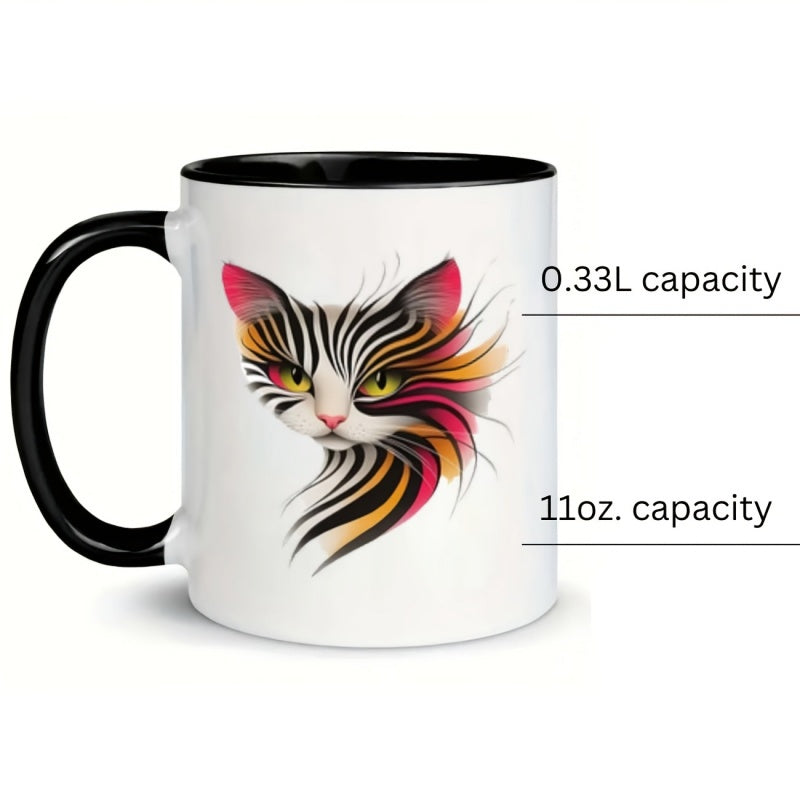 Tailorly Black Accent 11 oz Mug - colorful coffee mug with Christmas and New Year theme