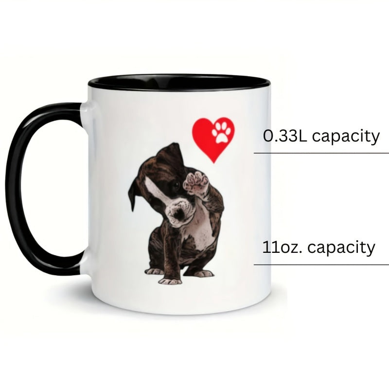 Tailorly Black Accent 11 oz Mug - dog heart and paw design