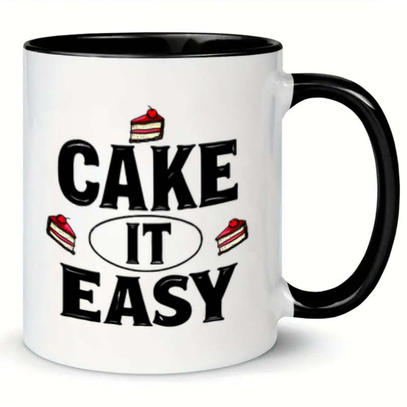 Tailorly Black Accent 11 oz Mug - cherry layer cake
