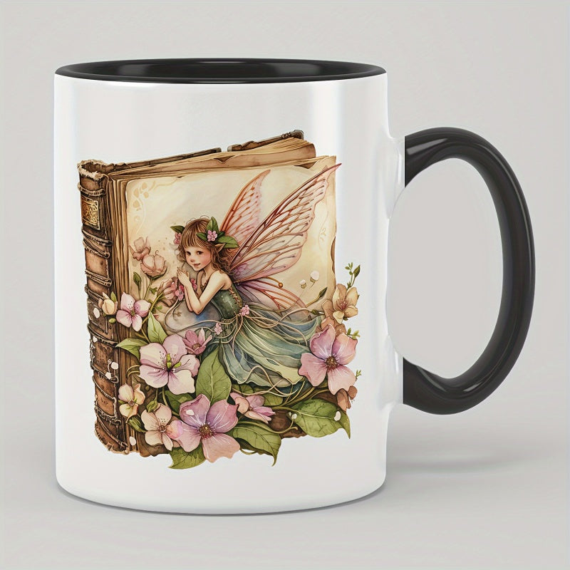 Tailorly Black Accent 11 oz Mug - fairy tale ceramic coffee mug 330ml 11oz features a double sided and making it an ideal gift for this fun and
