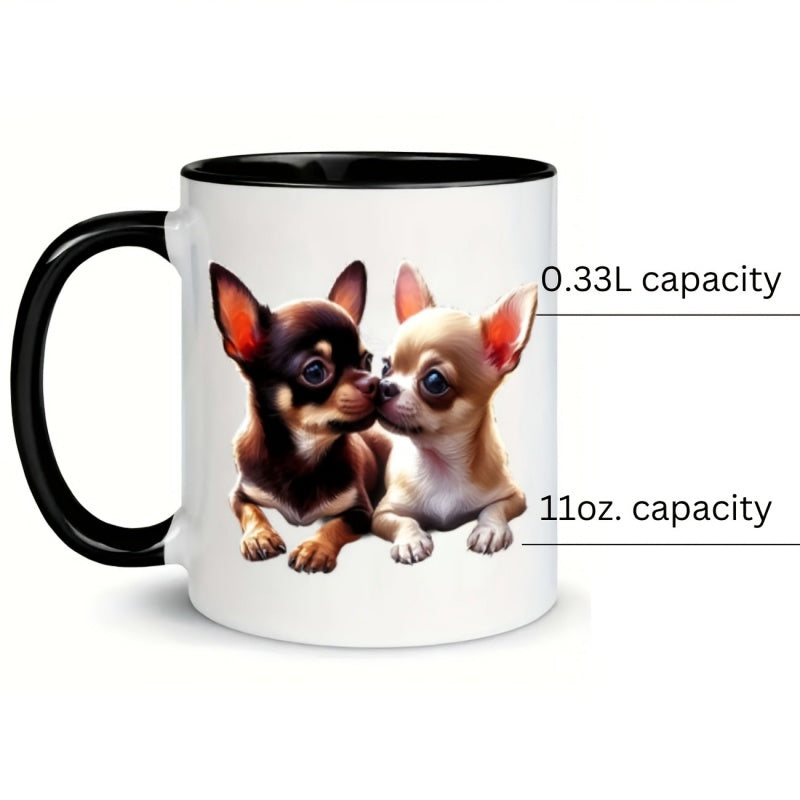 Tailorly Black Accent 11 oz Mug - chihuahuas cuddling