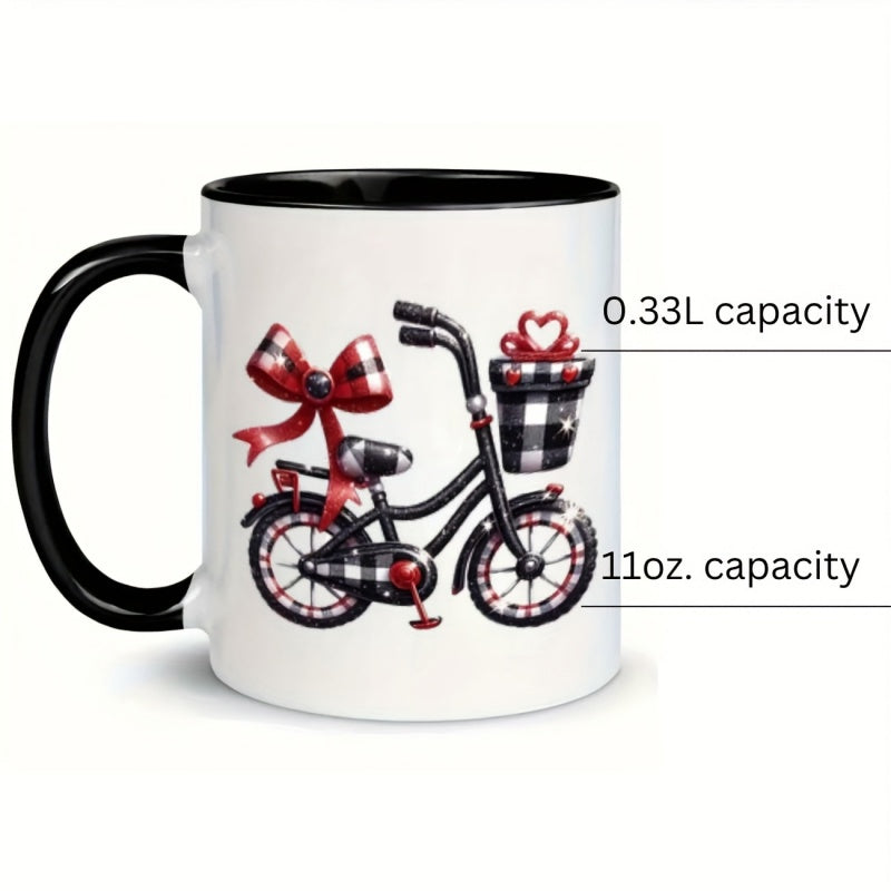 Tailorly Black Accent 11 oz Mug - bicycle bow cartoon