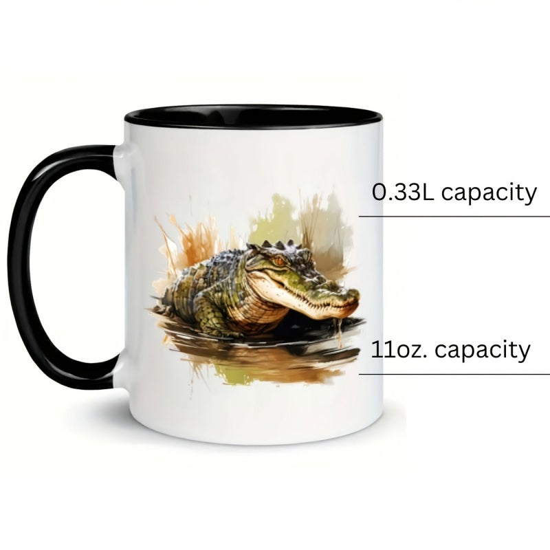 Tailorly Black Accent 11 oz Mug - crocodile