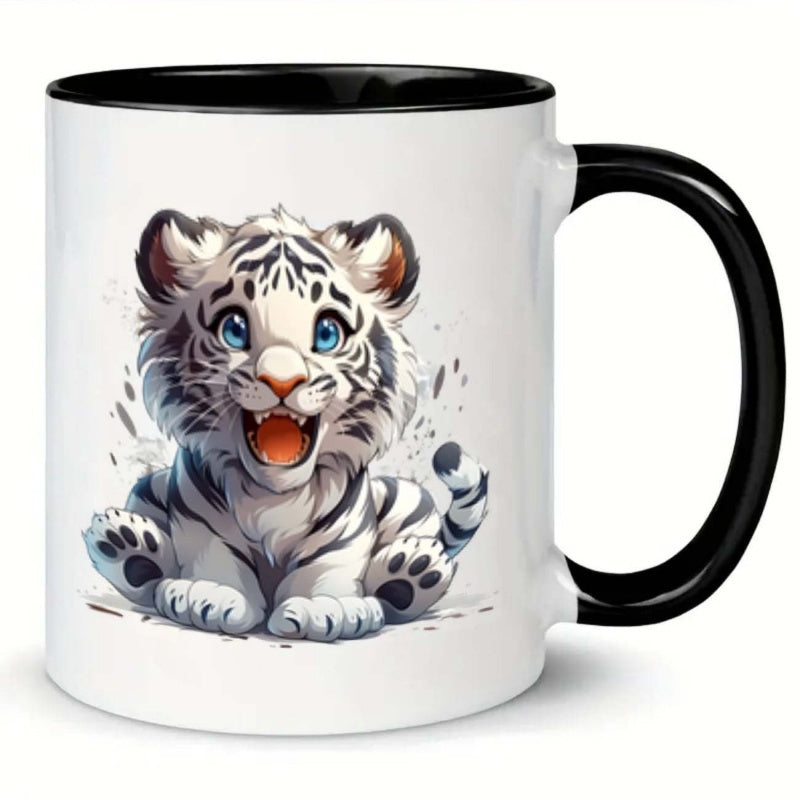 Tailorly Black Accent 11 oz Mug - 1pc cute 11oz ceramic coffee mug ideal gift for _a3604133313d4637a9536acd4f4d6fe7