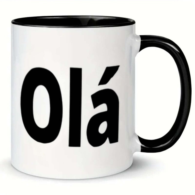 Tailorly Black Accent 11 oz Mug - hello text