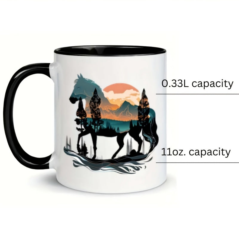 Tailorly Black Accent 11 oz Mug - horse