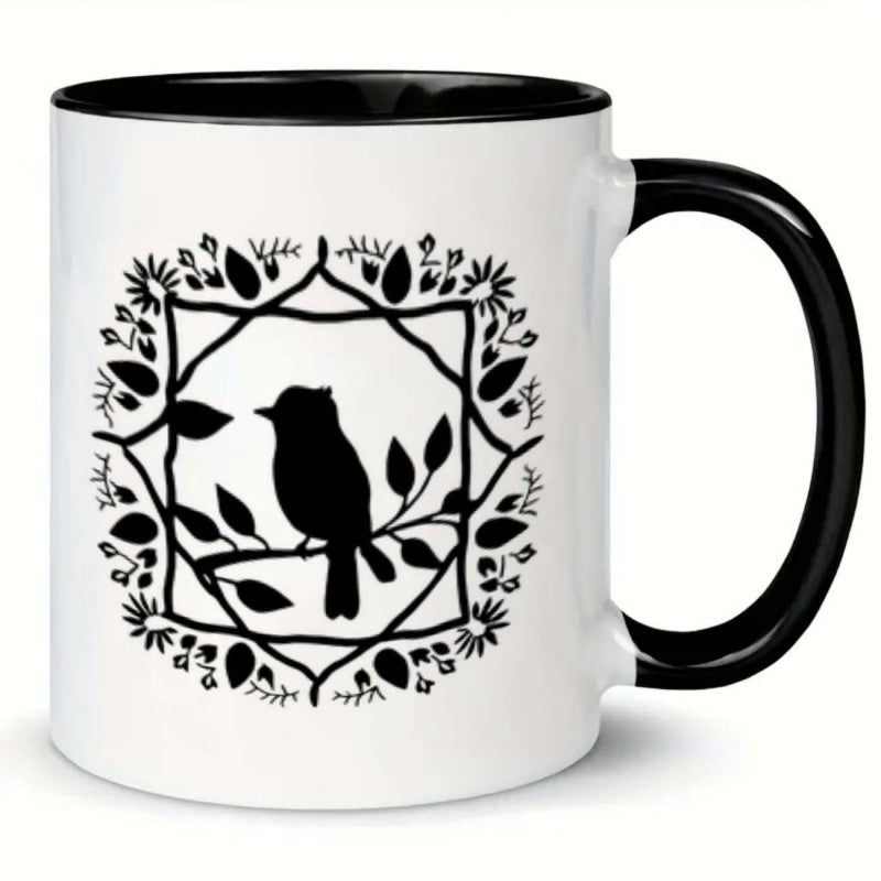 Tailorly Black Accent 11 oz Mug - moon and stars