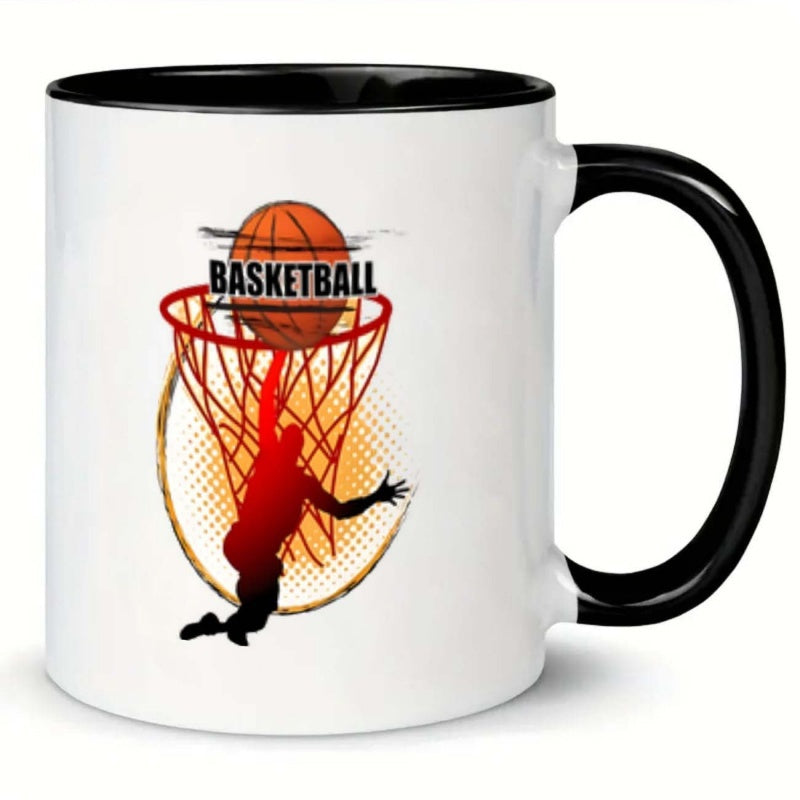 Tailorly Black Accent 11 oz Mug - 1pc basketball player 11oz ceramic coffee mug ideal gift for _21d85ac906ec4362b6ed3cc7ba58fb2b