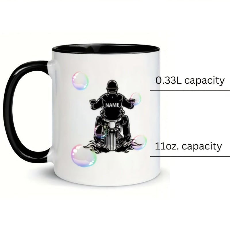 Tailorly Black Accent 11 oz Mug - bubbles and flames