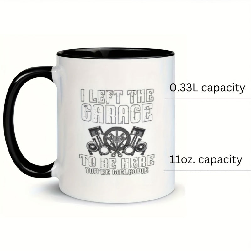 Tailorly Black Accent 11 oz Mug - piston wrench gear cartoon