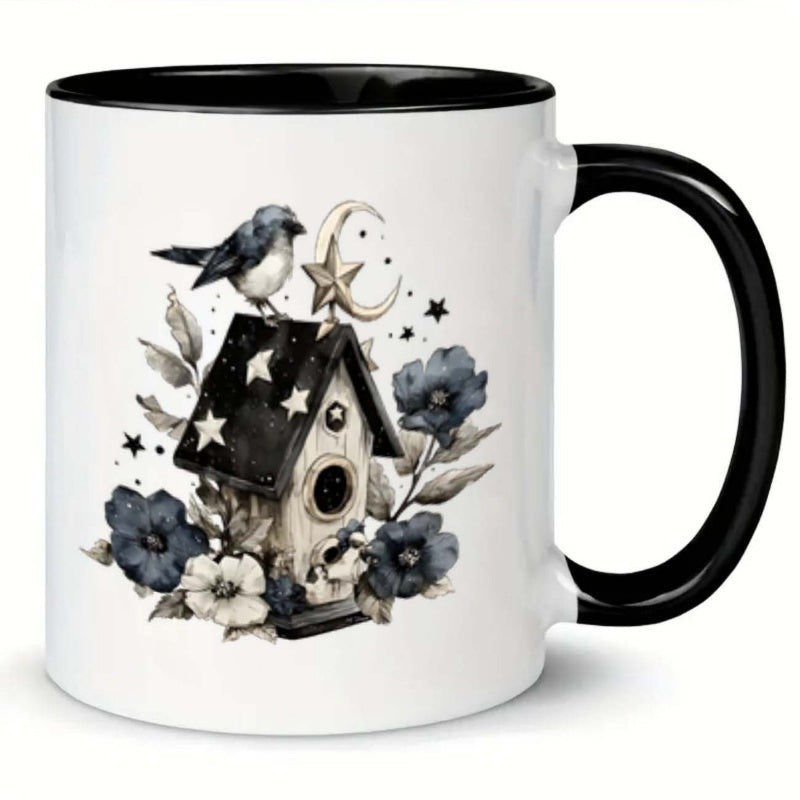 Tailorly Black Accent 11 oz Mug - birdhouse