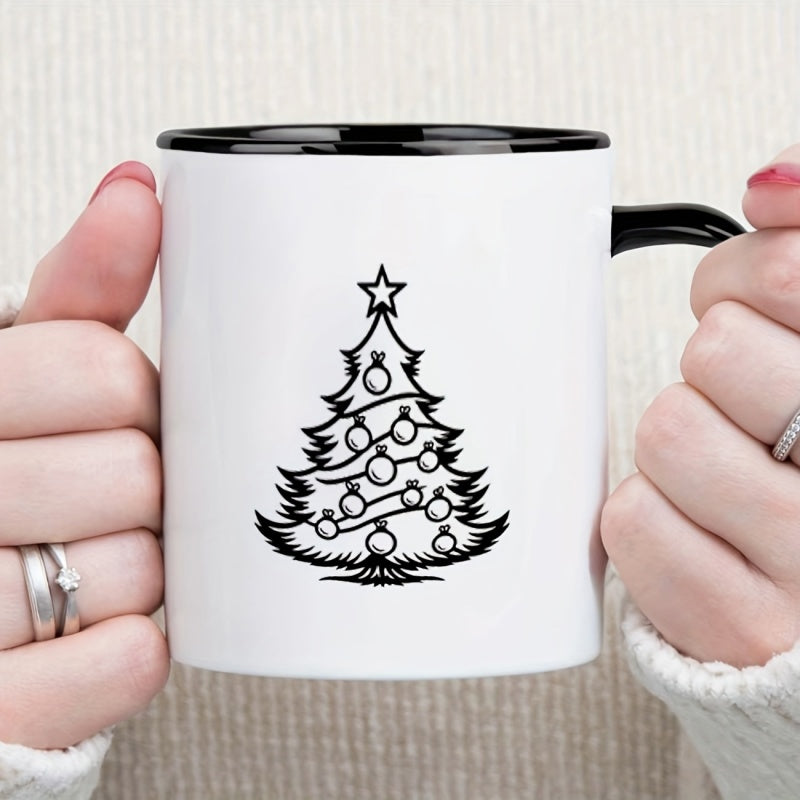 Tailorly Black Accent 11 oz Mug - christmas tree ornaments