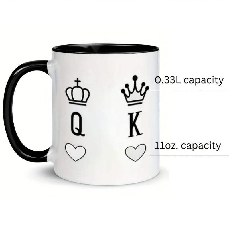 Tailorly Black Accent 11 oz Mug - queen king hearts