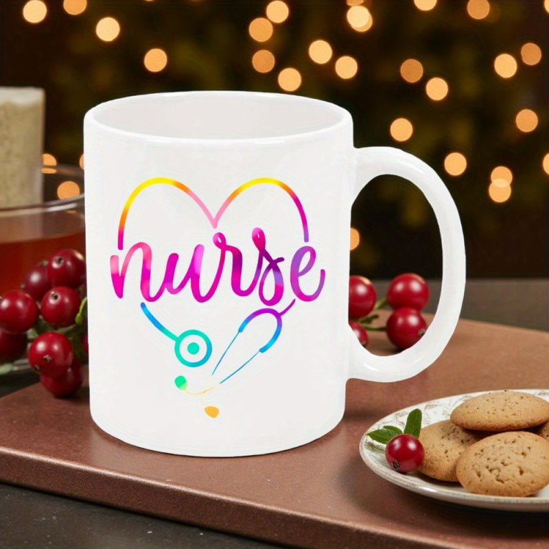 Tailorly White Ceramic 11 oz Mug - heart