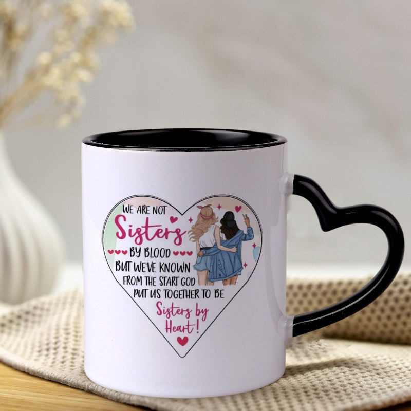 Tailorly Black Accent 11 oz Mug - heart shape