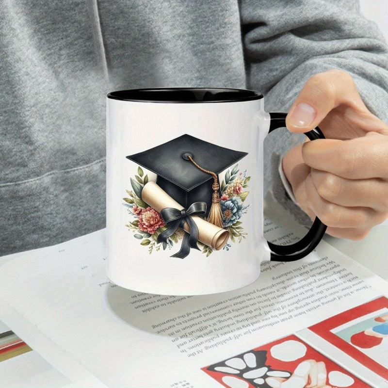 Tailorly Black Accent 11 oz Mug - graduation cap