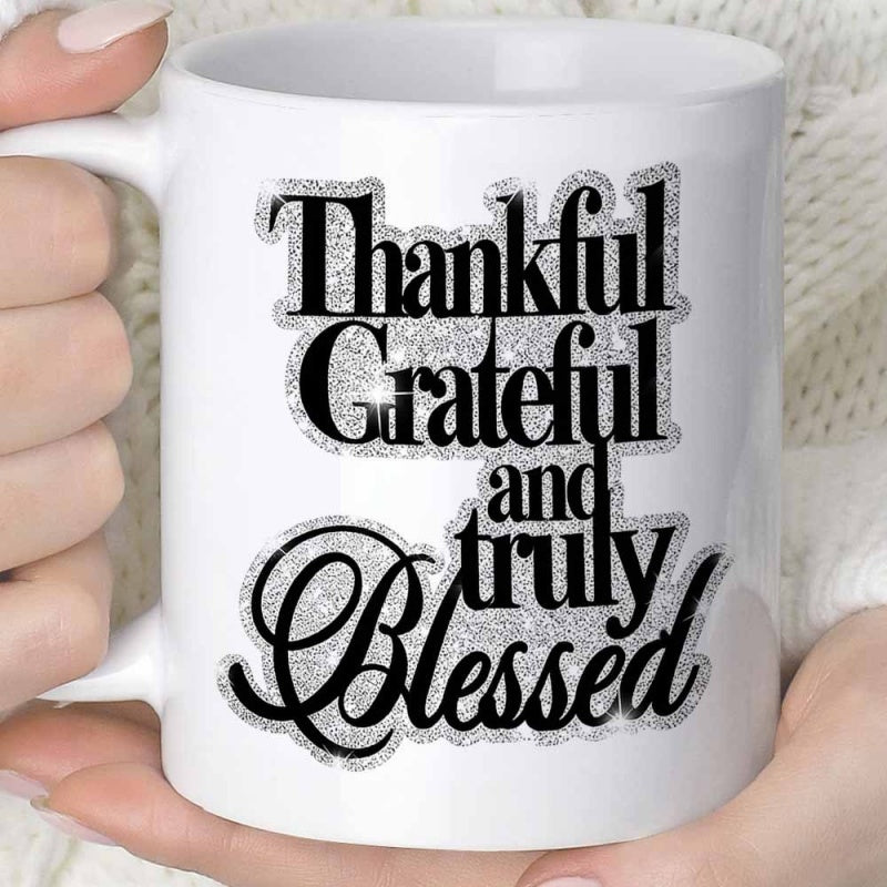 Tailorly White Ceramic 11 oz Mug - expressing gratitude