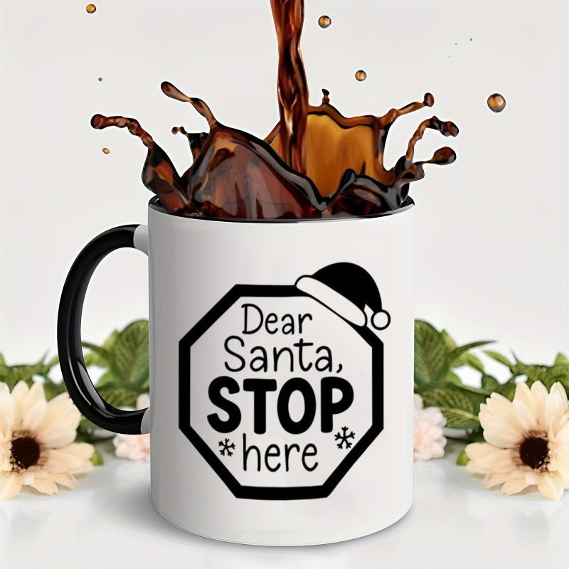 Tailorly Black Accent 11 oz Mug - santa hat