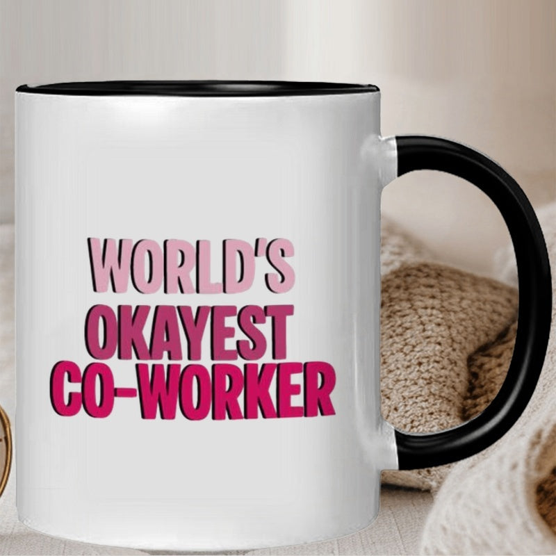 Tailorly Black Accent 11 oz Mug - humorous words with letter pattern