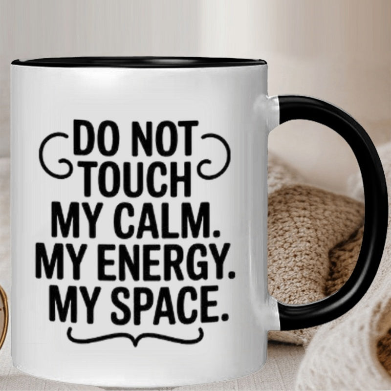 Tailorly Black Accent 11 oz Mug - my calm text design
