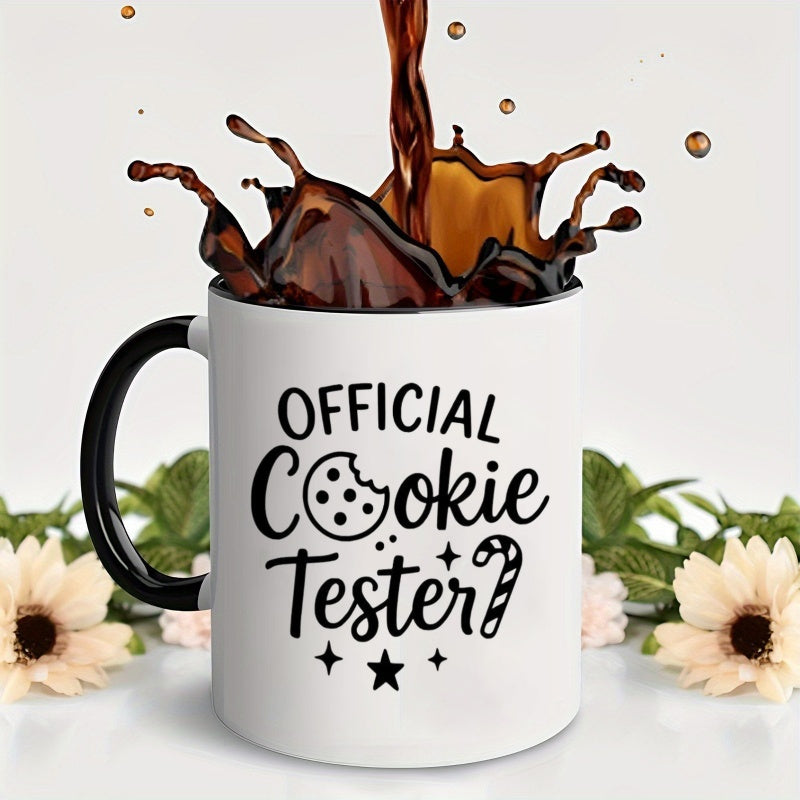 Tailorly Black Accent 11 oz Mug - funny cookie tester with cookie patterns