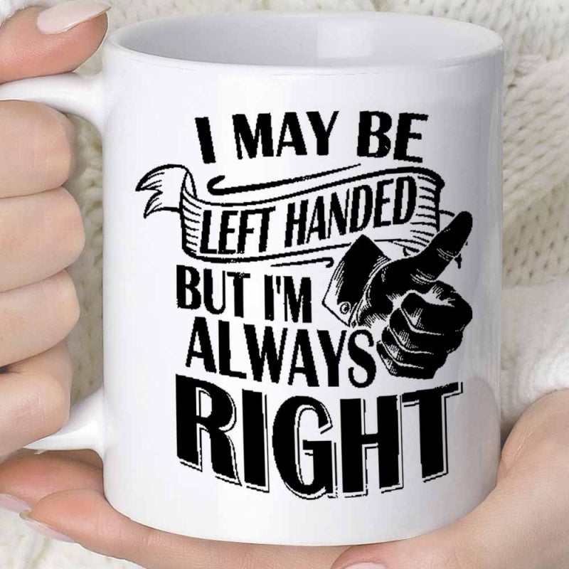 Tailorly White Ceramic 11 oz Mug - one unique left handed fish