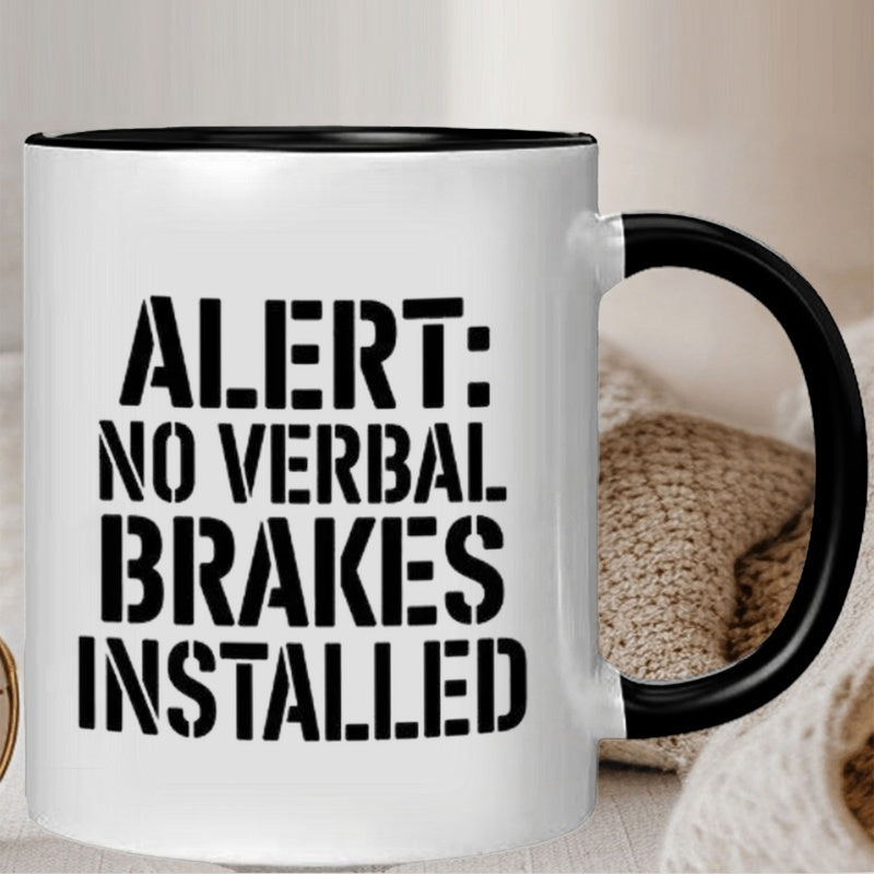 Tailorly Black Accent 11 oz Mug - no brakes text