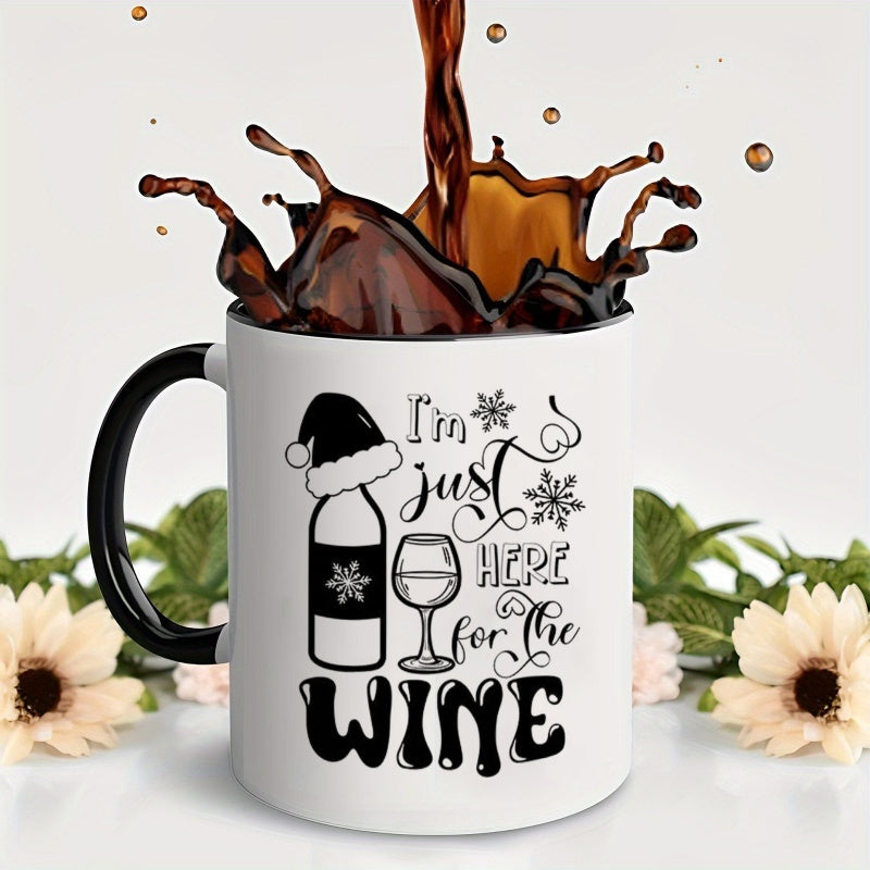 Tailorly Black Accent 11 oz Mug - wine snowflake wine bottle glass patterns