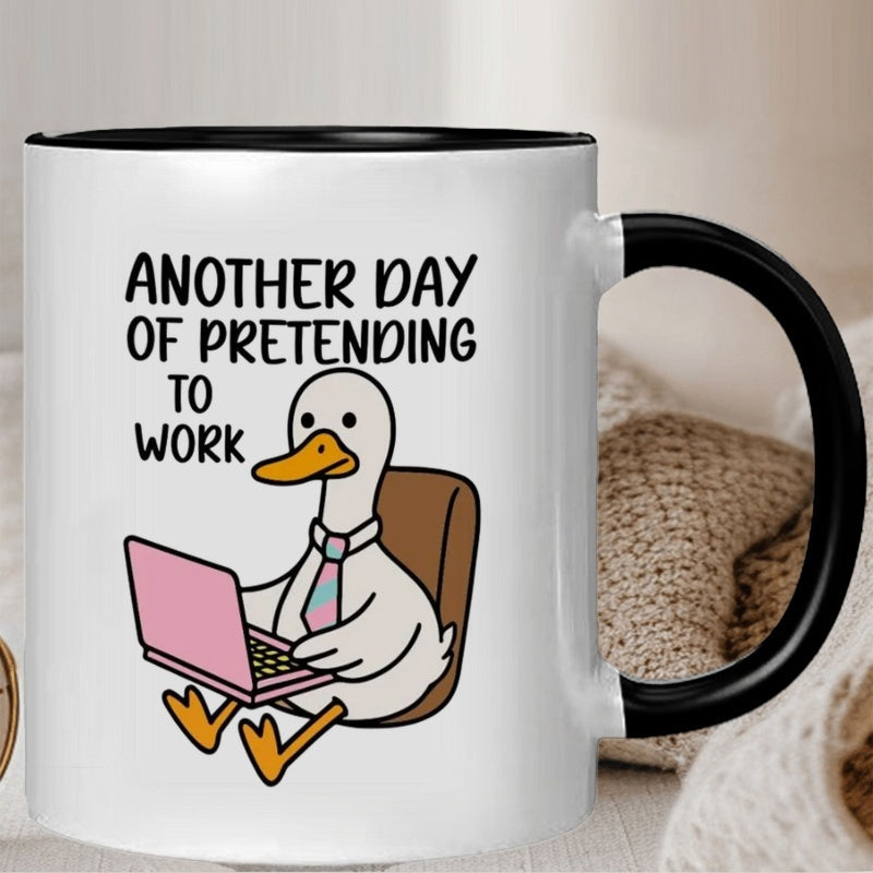 Tailorly Black Accent 11 oz Mug - pretending to work pattern