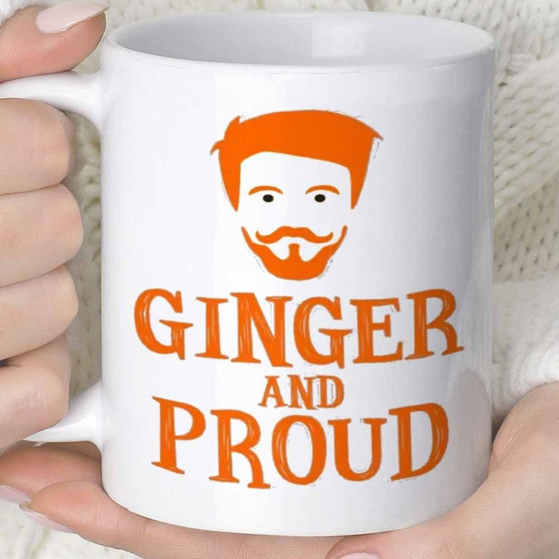 Tailorly White Ceramic 11 oz Mug - ginger character illustration