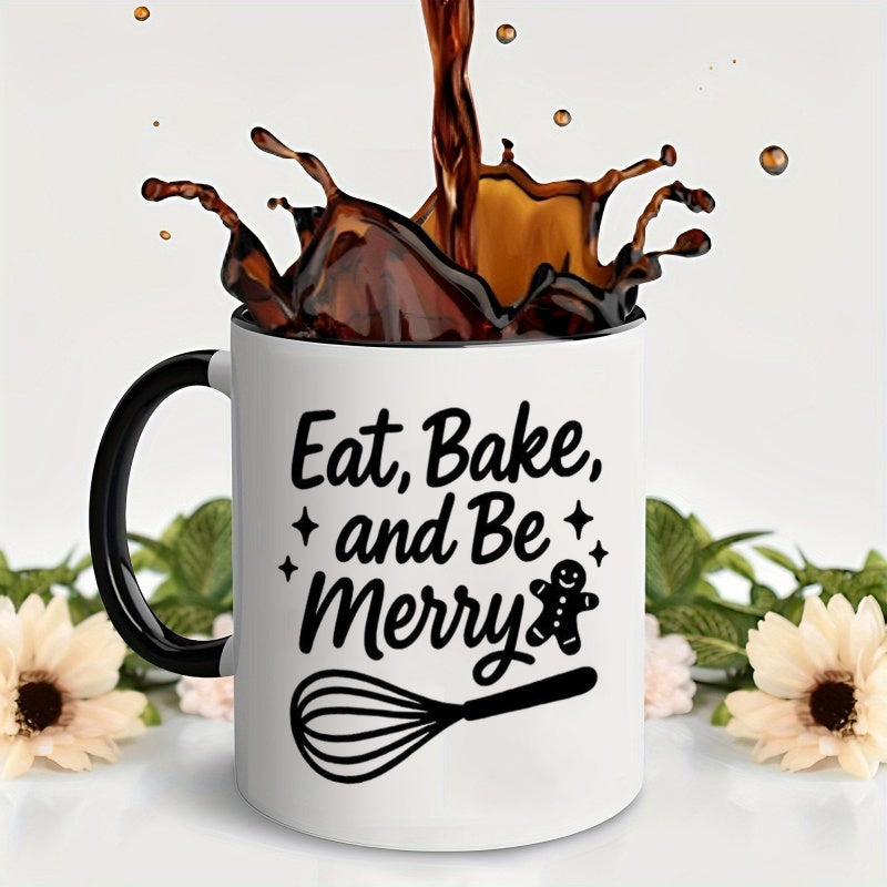 Tailorly Black Accent 11 oz Mug - whisk patterns gingerbread