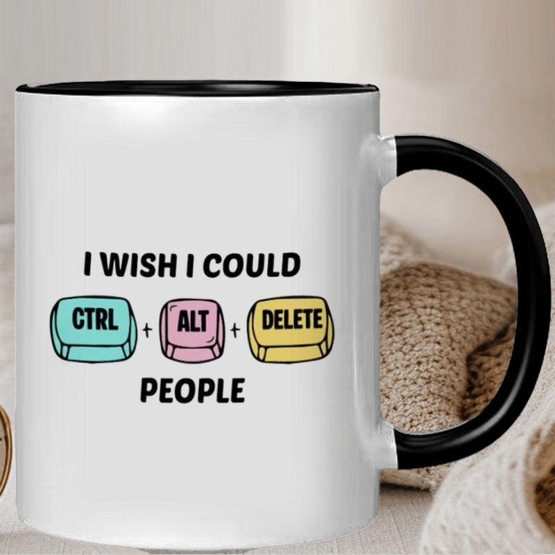 Tailorly Black Accent 11 oz Mug - people pattern