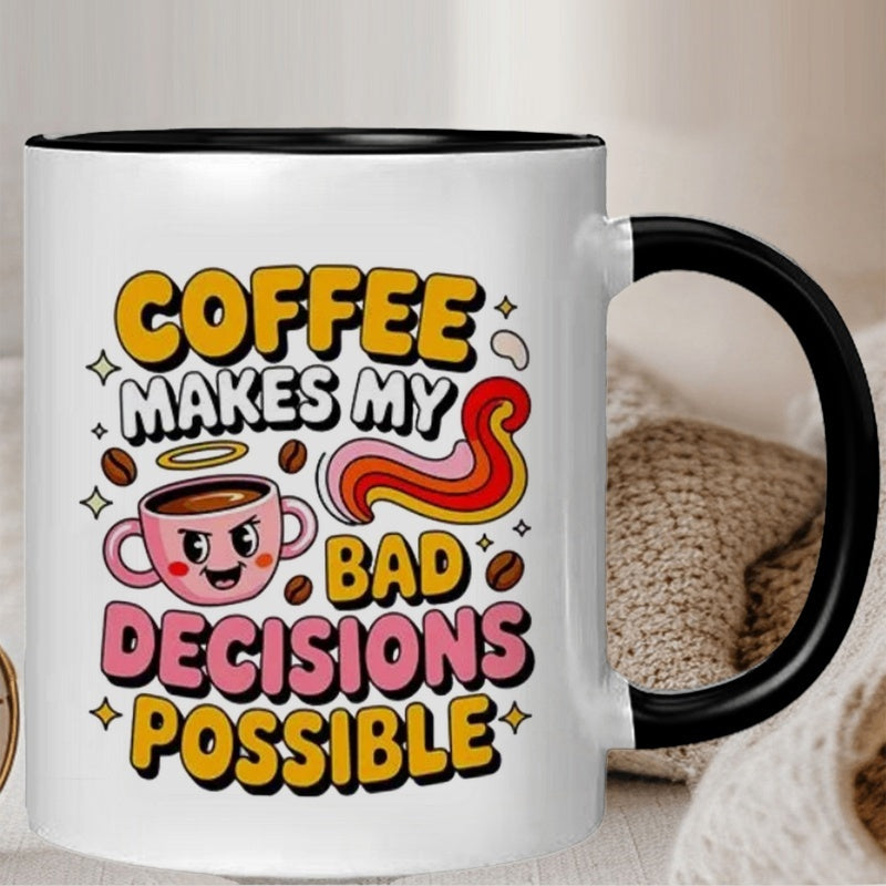Tailorly Black Accent 11 oz Mug - coffee pattern