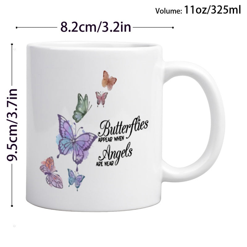 Tailorly White Ceramic 11 oz Mug - angel wing quote design