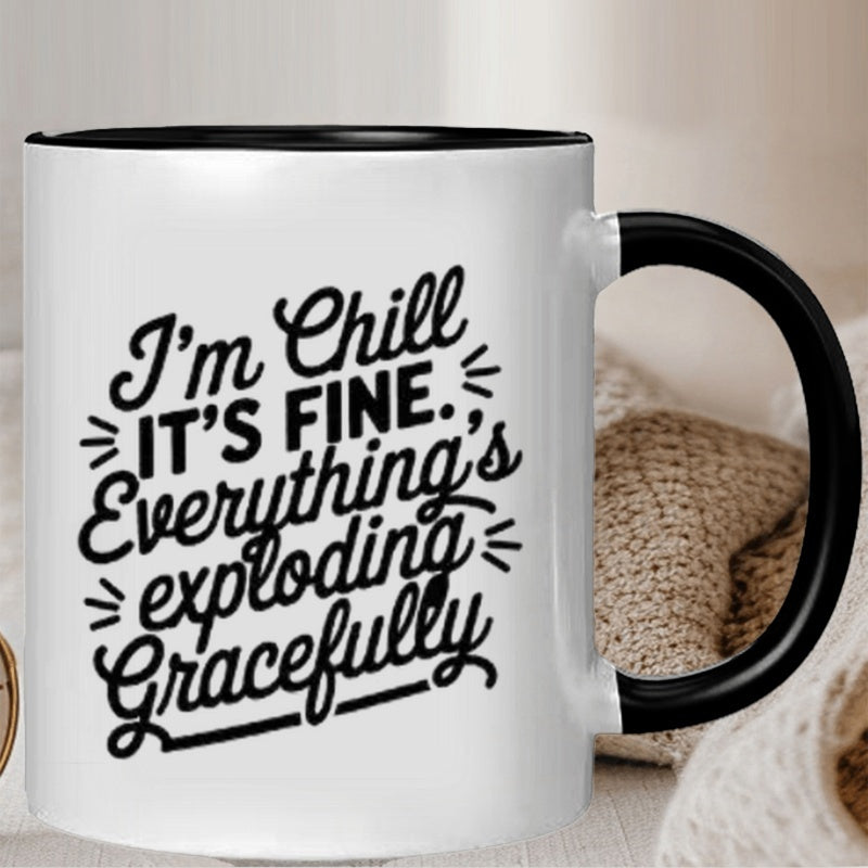 Tailorly Black Accent 11 oz Mug - humorous quote exploding lettering design