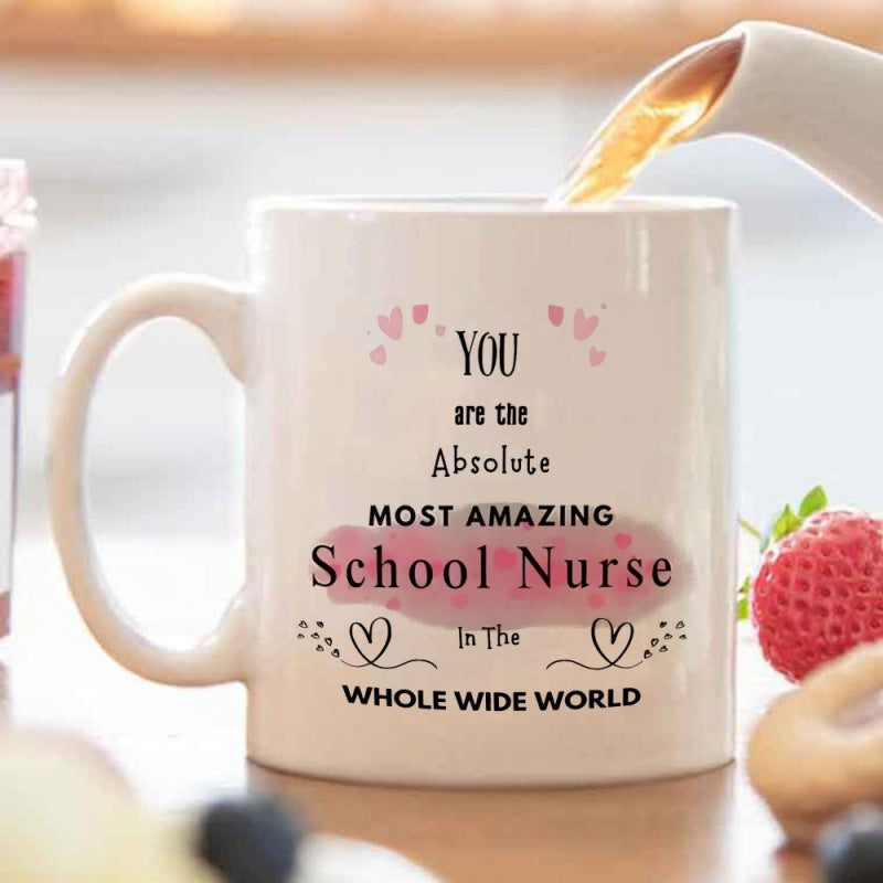 Tailorly White Ceramic 11 oz Mug - Nurse appreciation with healthcare theme text