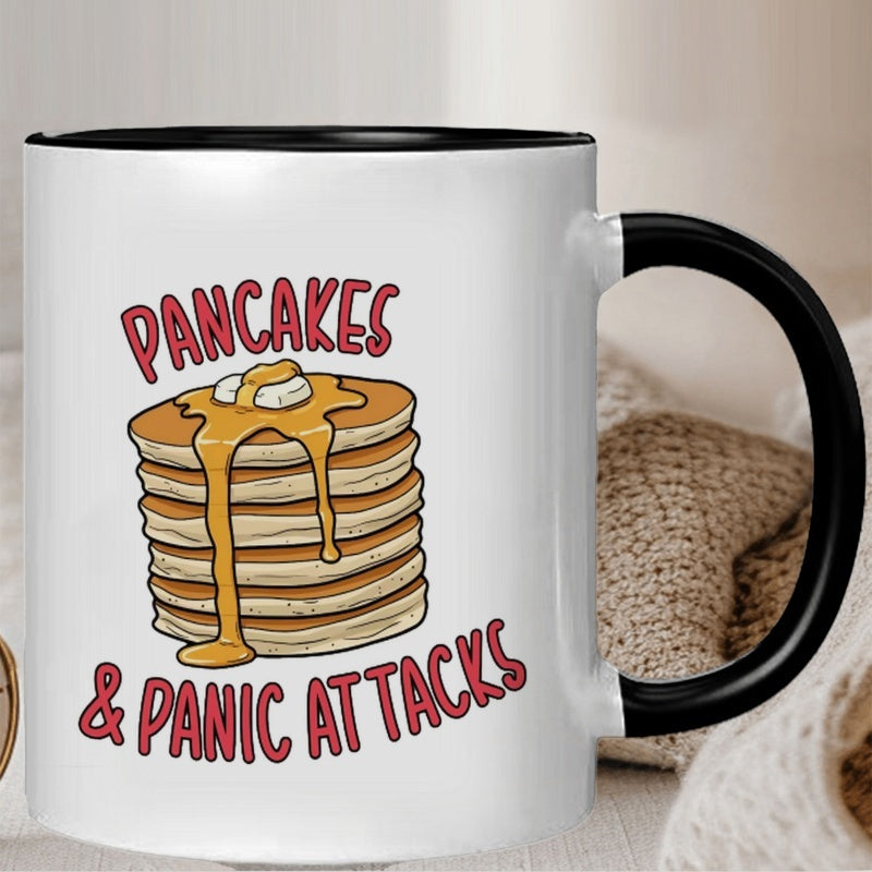 Tailorly Black Accent 11 oz Mug - pancakes and print