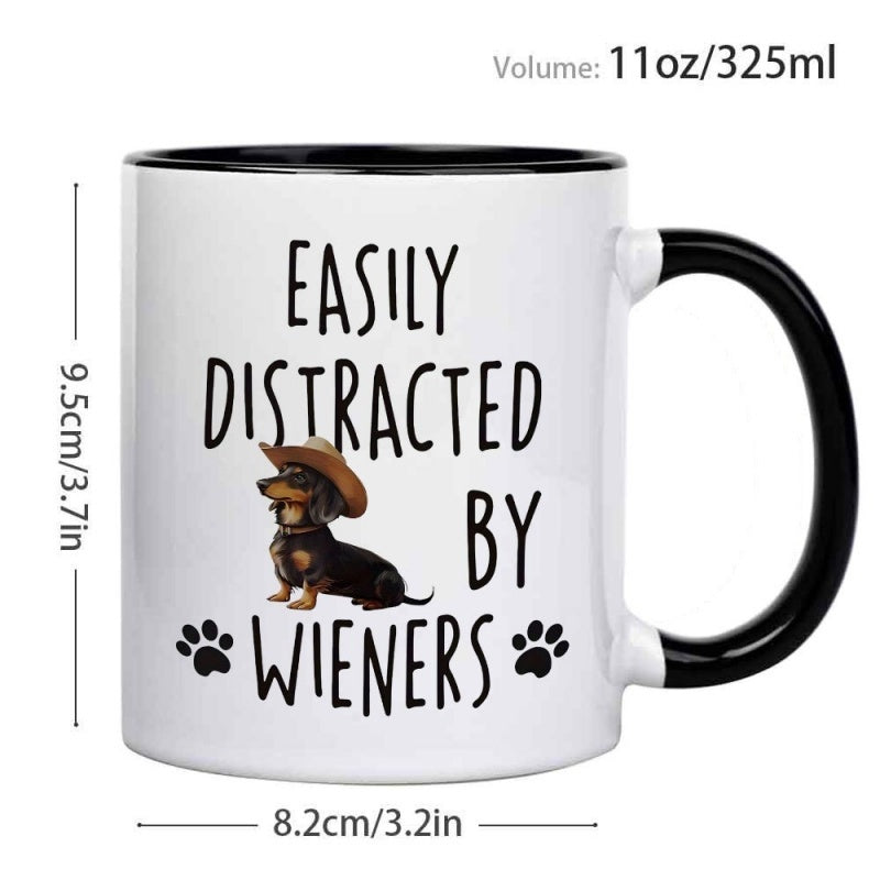 Tailorly Black Accent 11 oz Mug - funny dachshund dog lover slogan dachshund design