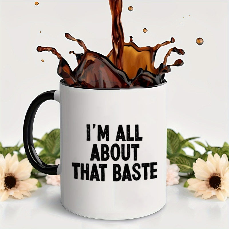 Tailorly Black Accent 11 oz Mug - funny im that basting sauce joke