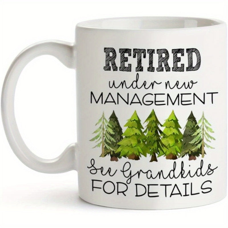 Tailorly White Ceramic 11 oz Mug - retirement coffee mug text "retired under see grandkids for details"