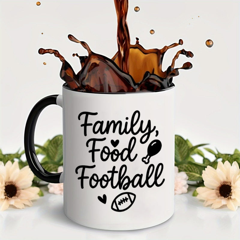 Tailorly Black Accent 11 oz Mug - football chicken leg heart patterns