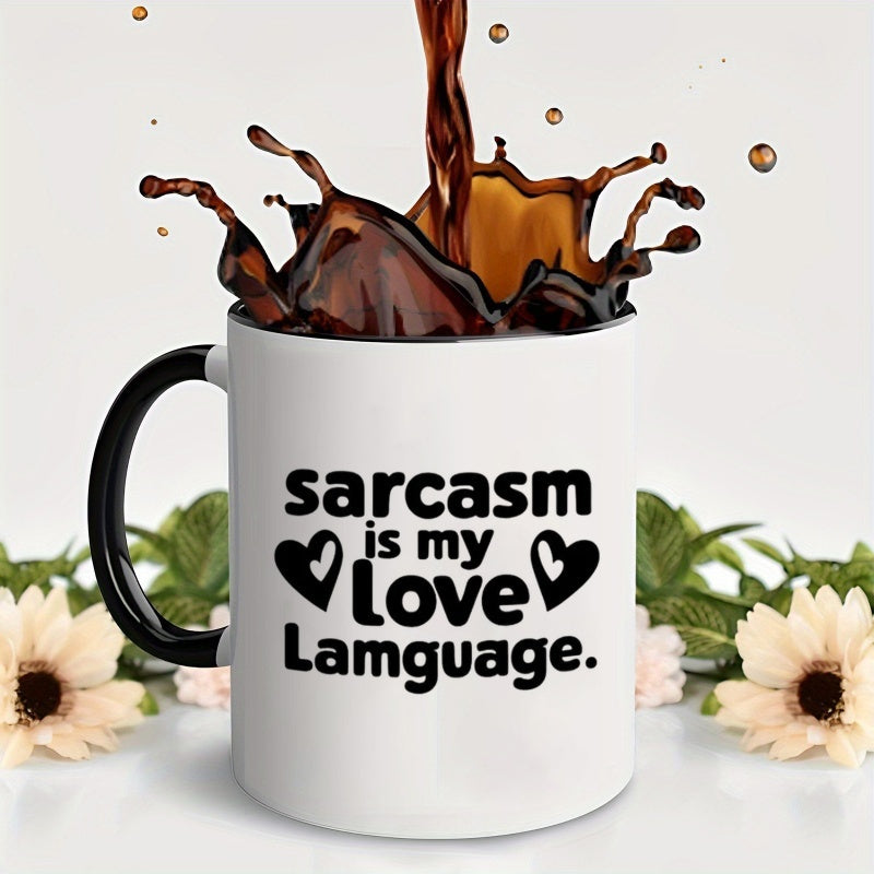 Tailorly Black Accent 11 oz Mug - humorous sarcasm quote and heart patterns