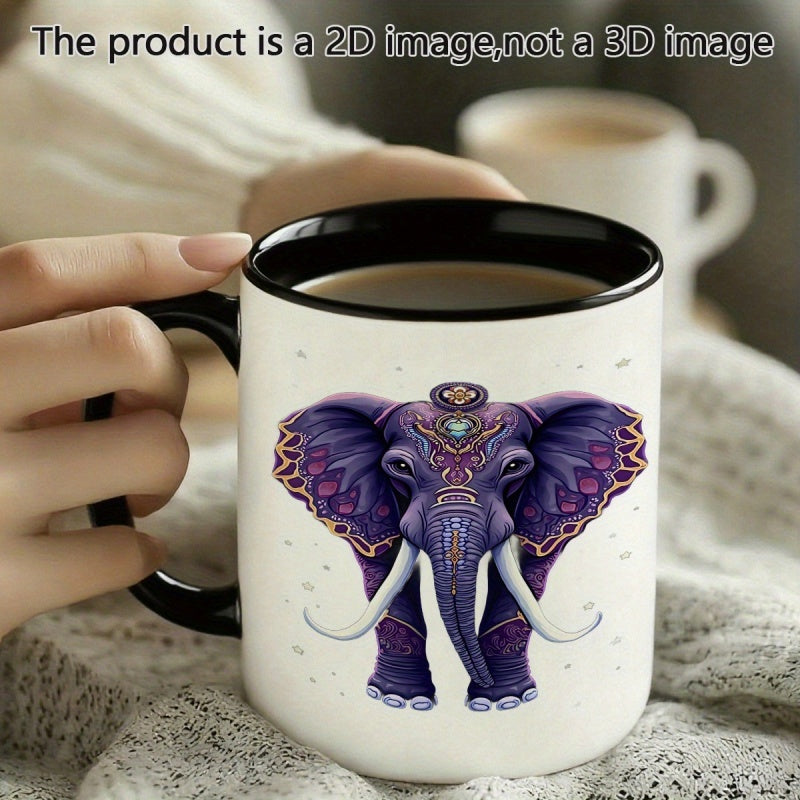 Tailorly Black Accent 11 oz Mug - cartoon elephant