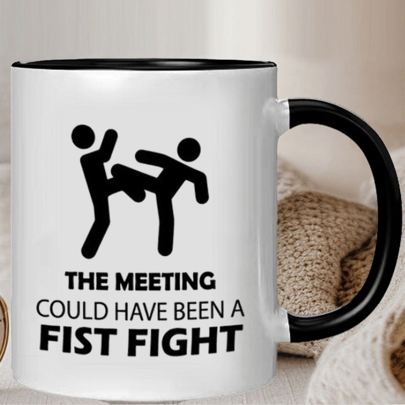 Tailorly Black Accent 11 oz Mug - funny fight pattern