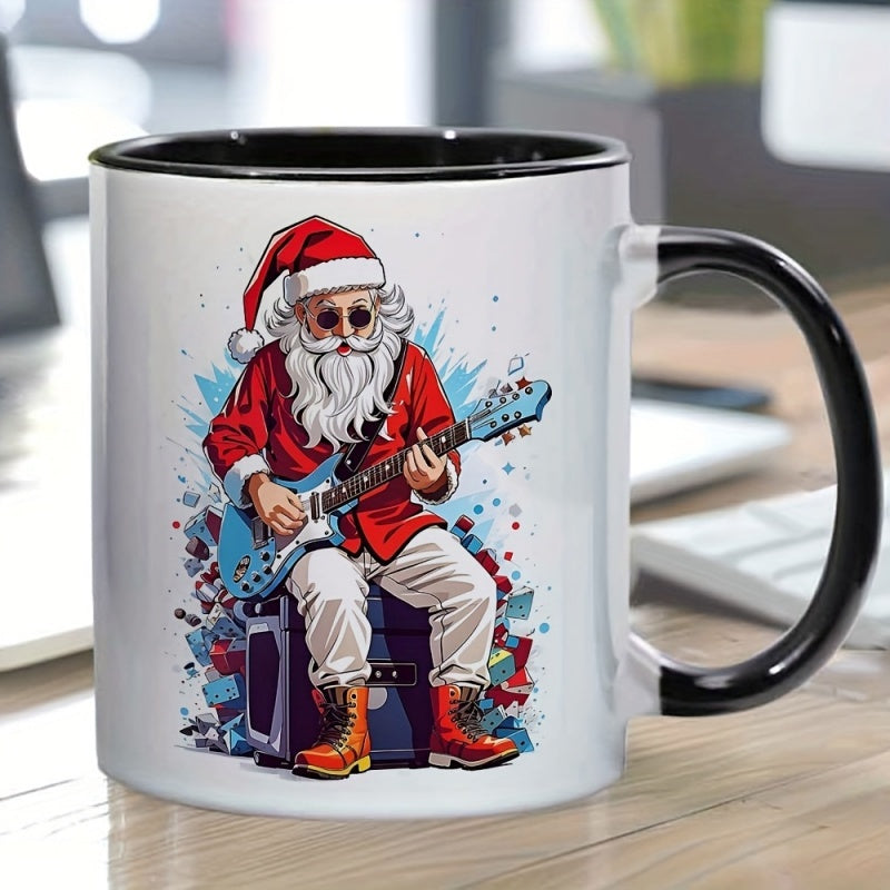 Tailorly Black Accent 11 oz Mug - one rocking santa