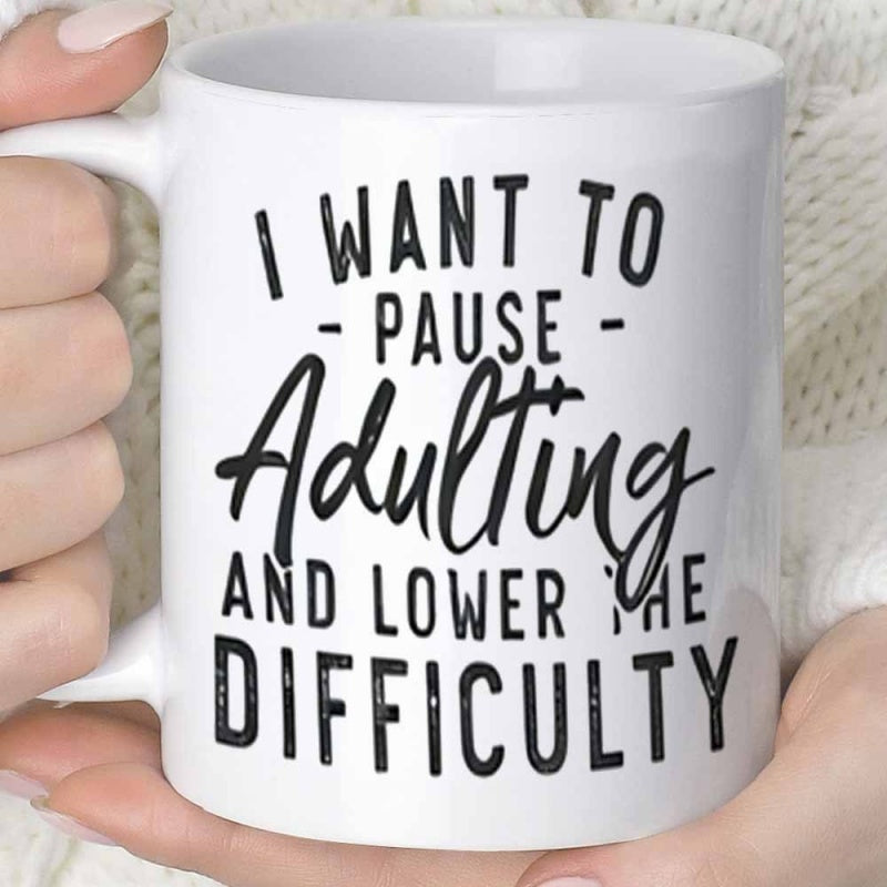 Tailorly White Ceramic 11 oz Mug - 1pc of a quirky mug for adults suitable for coffee or juice with a capacity of 11 ounces 360 ml a fun